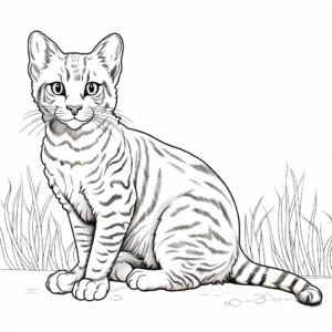 Adult Coloring Pages: Detailed Bengal Cat Designs 1