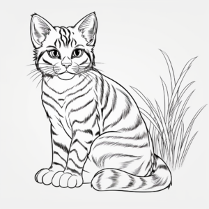 Adult Coloring Pages: Detailed Bengal Cat Designs 2