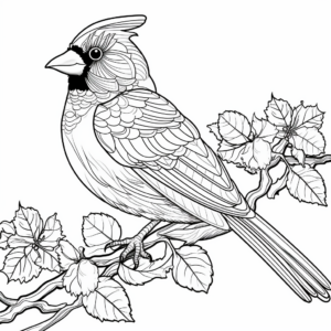 Adult Detailed Cardinal Coloring Pages 1