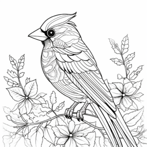 Adult Detailed Cardinal Coloring Pages 2