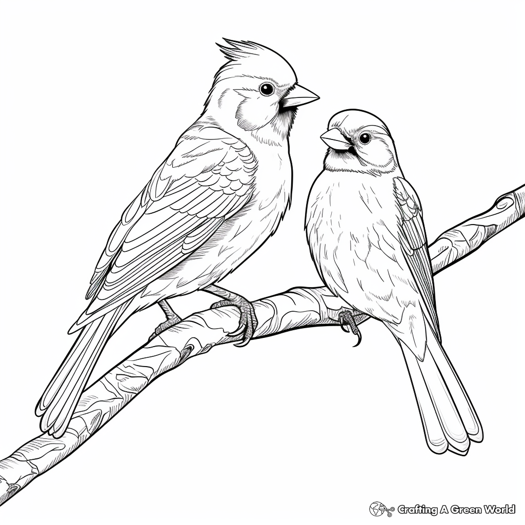 Adult Detailed Cardinal Coloring Pages 3