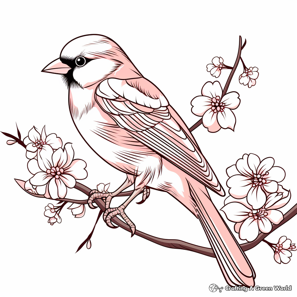 Adult Detailed Cardinal Coloring Pages 4