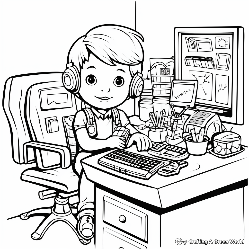 Adult Detailed Computer Technology Coloring Pages 1
