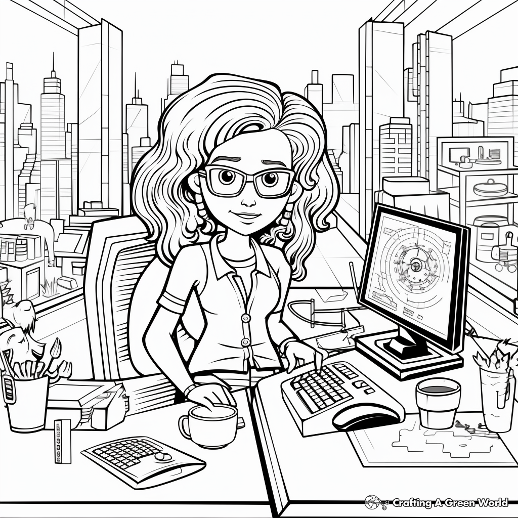 Adult Detailed Computer Technology Coloring Pages 2