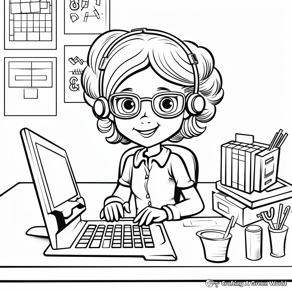 Adult Detailed Computer Technology Coloring Pages 4