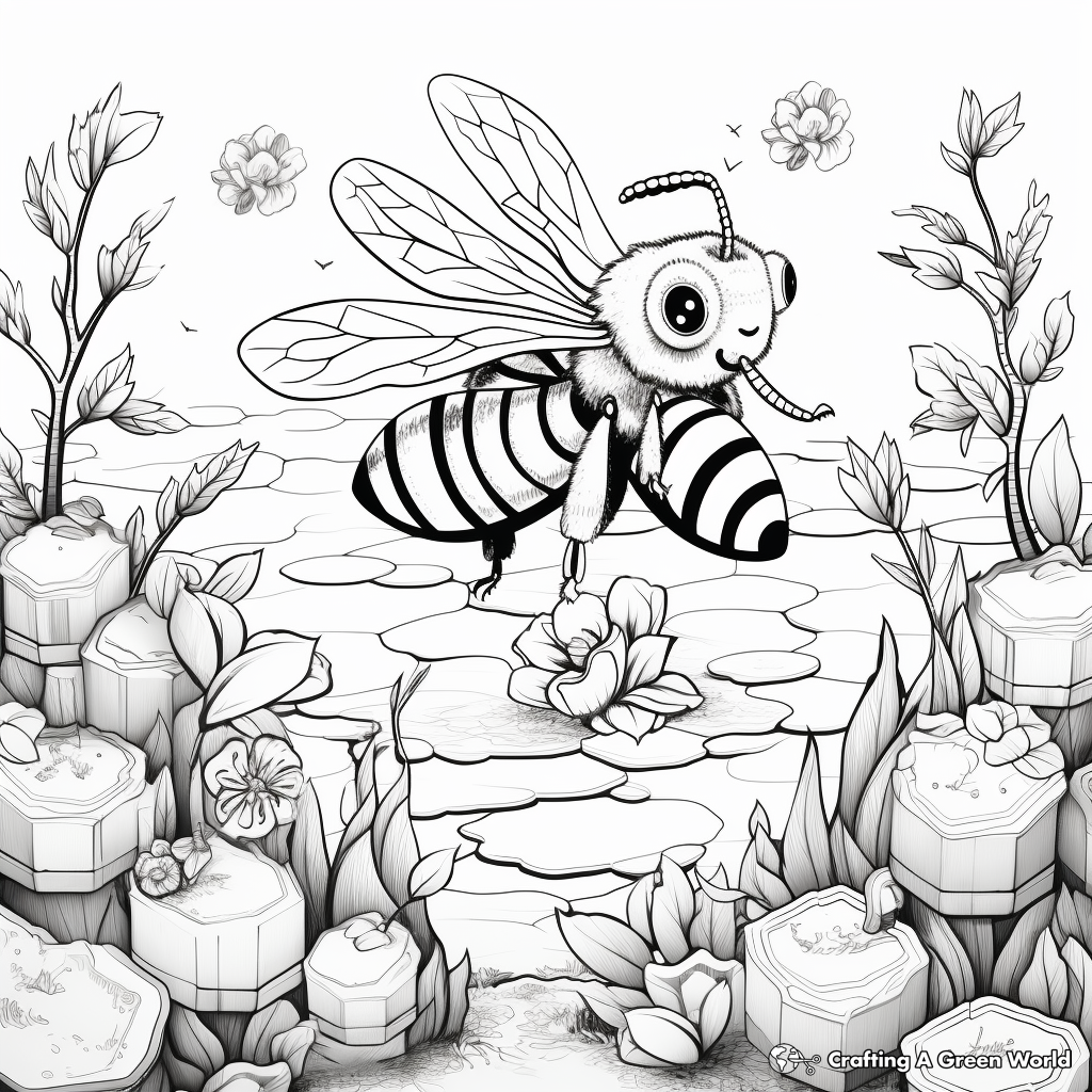 Adult-Friendly Complex Honeycomb Coloring Pages 1