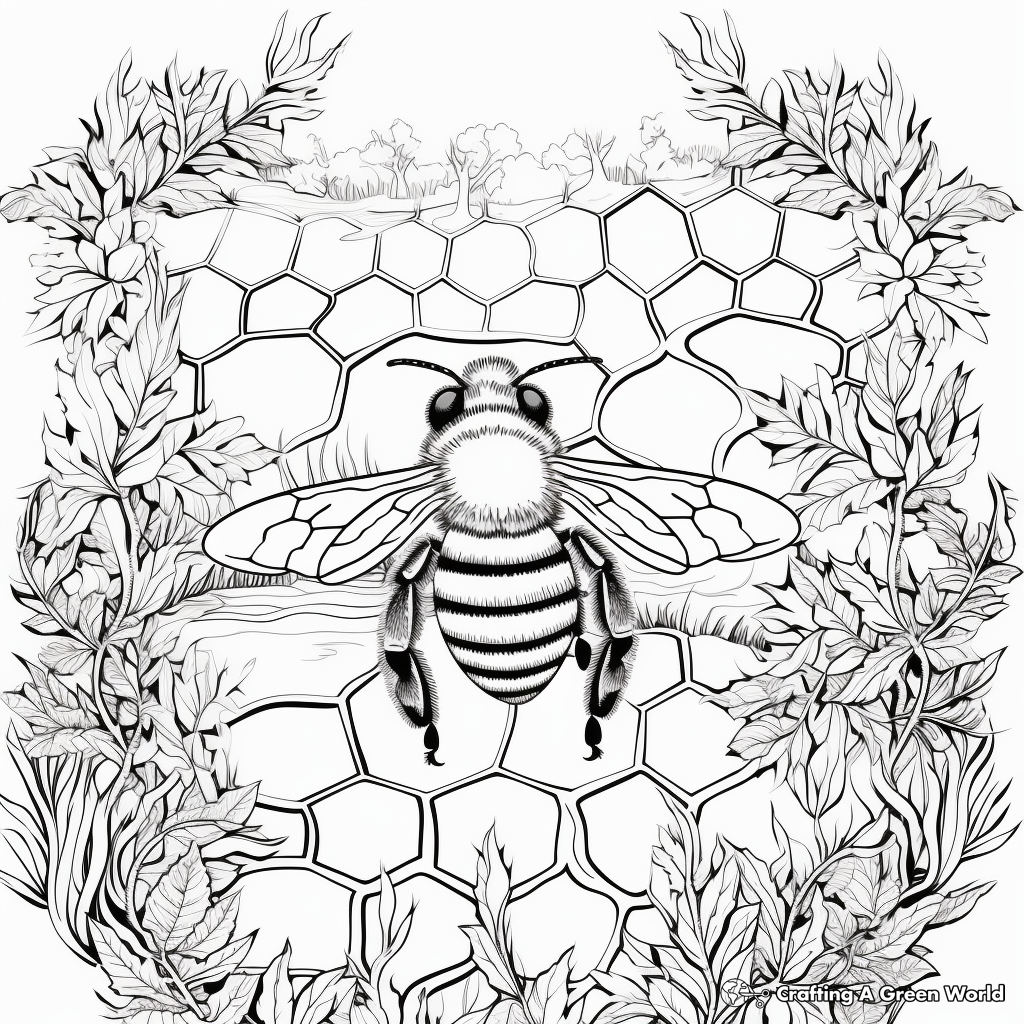 Adult-Friendly Complex Honeycomb Coloring Pages 3