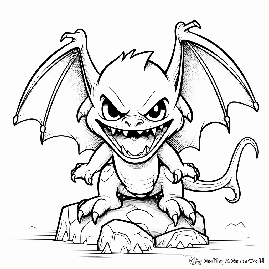 Adult-Friendly Detailed Vampire Bat Coloring Pages 1