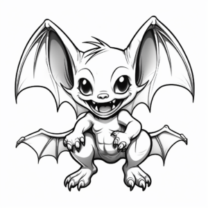 Adult-Friendly Detailed Vampire Bat Coloring Pages 4