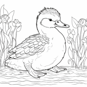 Adult Kookaburra and Chick Coloring Pages 4
