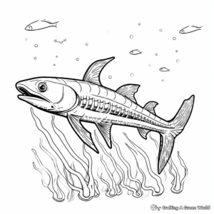 Adult-Targeted Elasmosaurus Coloring Pages With Complexity 4