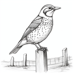 Adult Western Meadowlark Coloring Pages 1