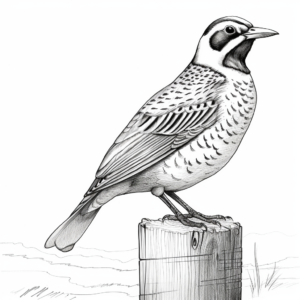 Adult Western Meadowlark Coloring Pages 3