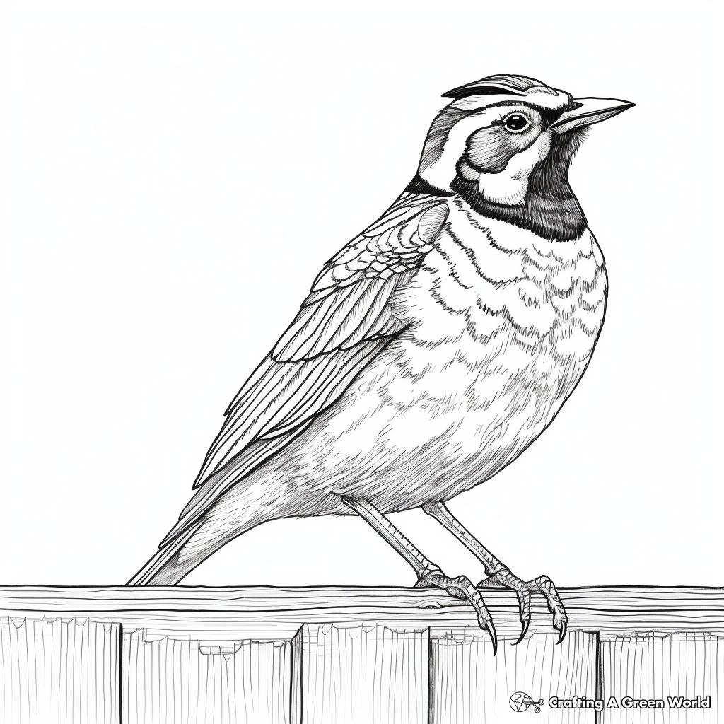 Adult Western Meadowlark Coloring Pages 4