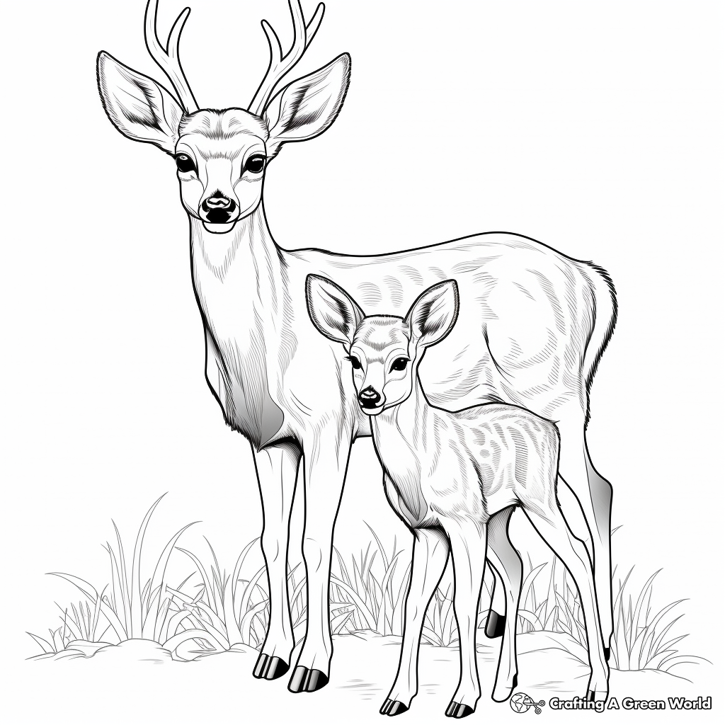 Detailed Browning Buck and Doe Coloring Pages 4