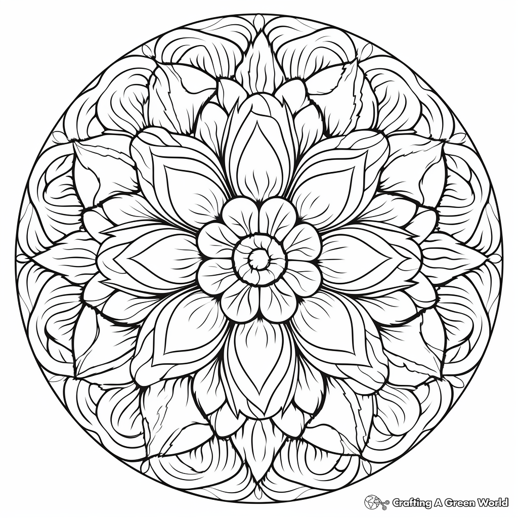 Adults' Intricate Kindness Mandala Coloring Pages 3