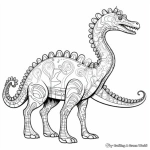 Adults Only Intricate Diplodocus Coloring Pages 3
