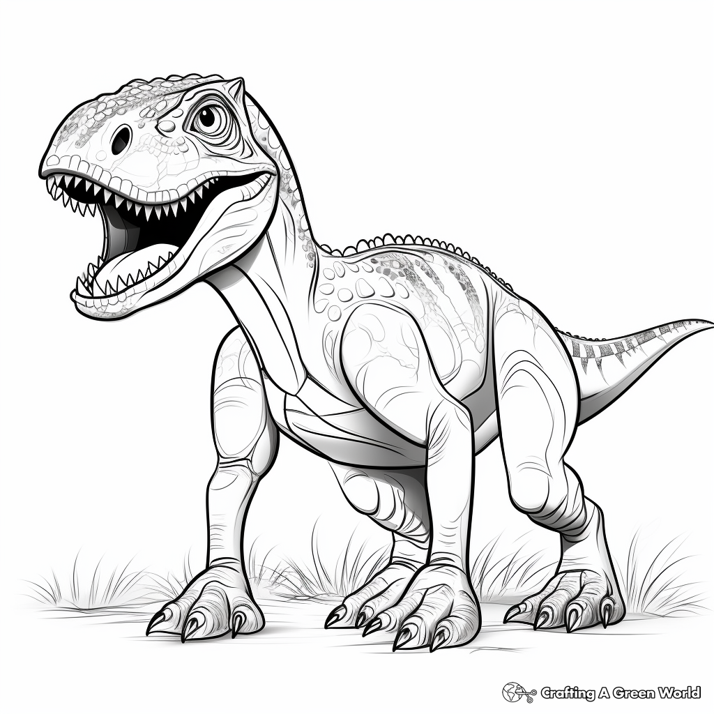 Advance Artistic Tarbosaurus Coloring Pages for Adults 1