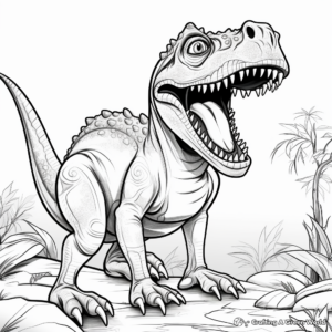 Advance Artistic Tarbosaurus Coloring Pages for Adults 3