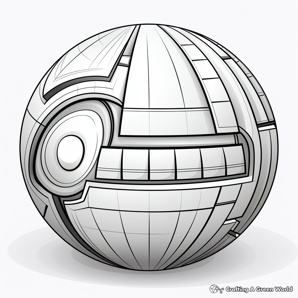 Advanced 3D Sphere Design Coloring Pages for Adults 1