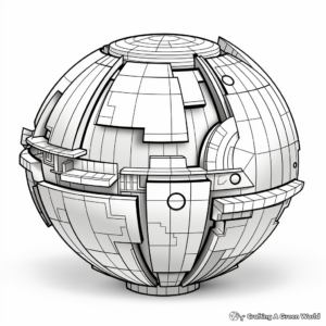 Advanced 3D Sphere Design Coloring Pages for Adults 4