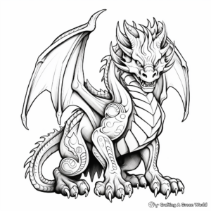 Advanced Fantasy Dragon Coloring Pages 1