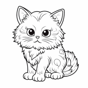 Advanced Persian Cat Coloring Pages 2