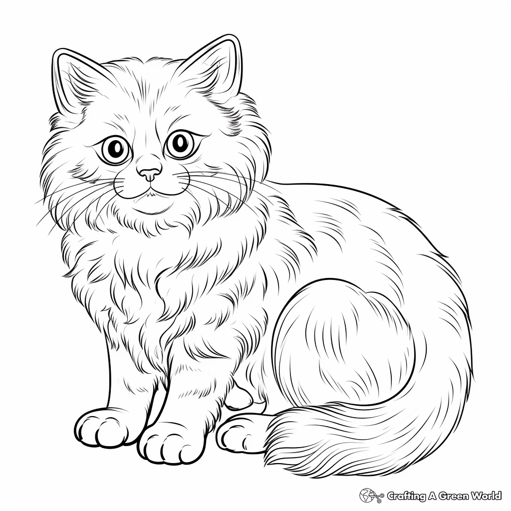 Advanced Persian Cat Coloring Pages 3