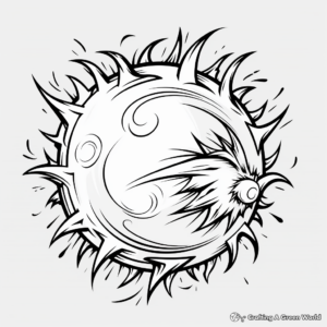 Advanced Sketch Fireball Coloring Pages for Teens 1