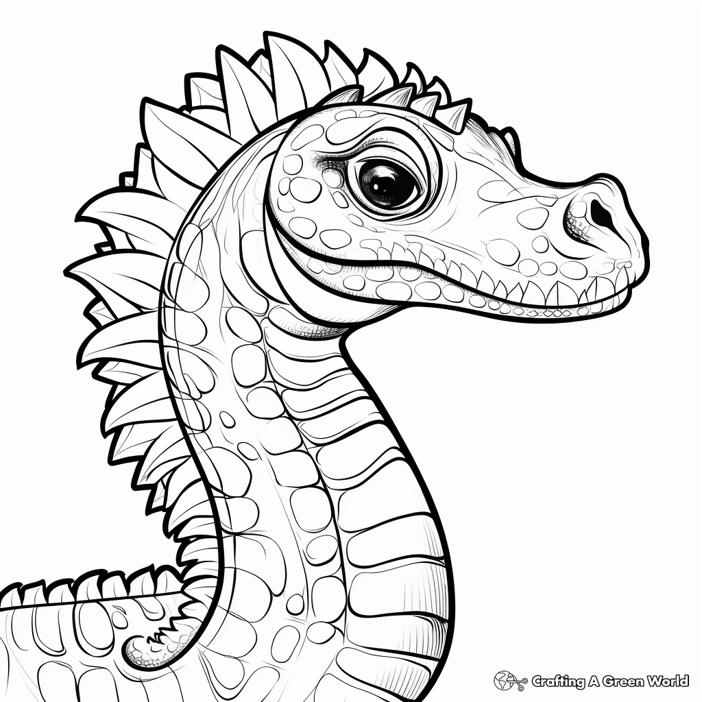 Advantageous Hadrosaurus Dinosaur Head Coloring Pages 1
