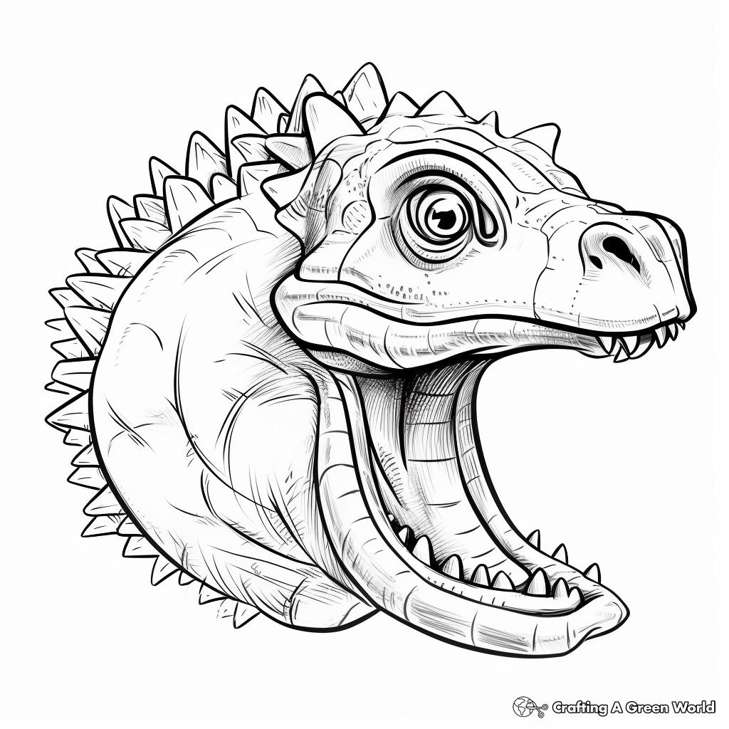 Advantageous Hadrosaurus Dinosaur Head Coloring Pages 3