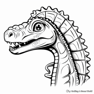 Advantageous Hadrosaurus Dinosaur Head Coloring Pages 4
