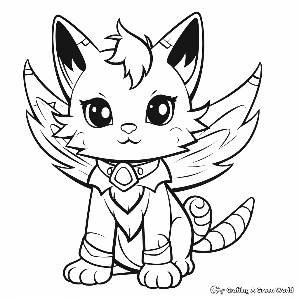 Advent Angel Cat Coloring Pages for Christmas 1