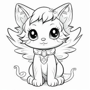 Advent Angel Cat Coloring Pages for Christmas 2