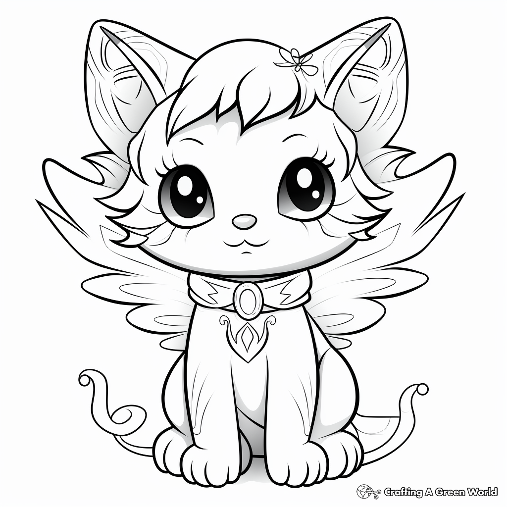 Advent Angel Cat Coloring Pages for Christmas 2