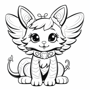 Advent Angel Cat Coloring Pages for Christmas 4