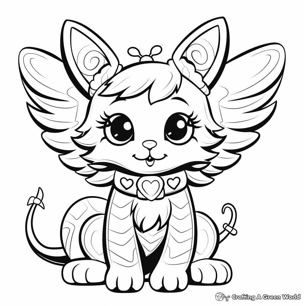 Advent Angel Cat Coloring Pages for Christmas 4