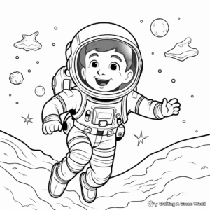 Adventure-Driven Astronaut in Galaxy Coloring Pages 3