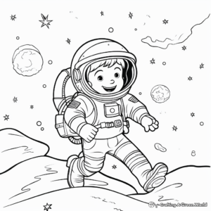 Adventure-Driven Astronaut in Galaxy Coloring Pages 4