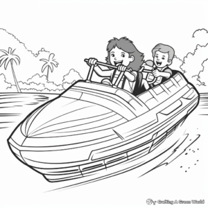 Adventure Filled Banana Boat Coloring Pages 1