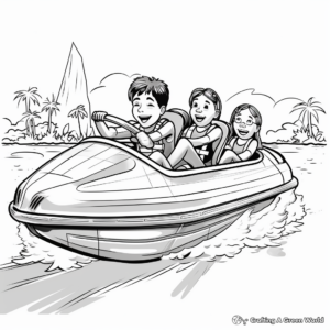 Adventure Filled Banana Boat Coloring Pages 2