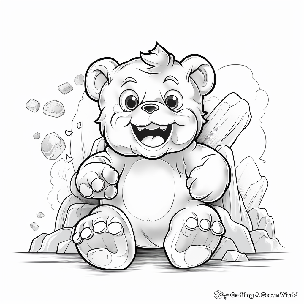 Adventure-filled Gummy Bear Coloring Pages 1