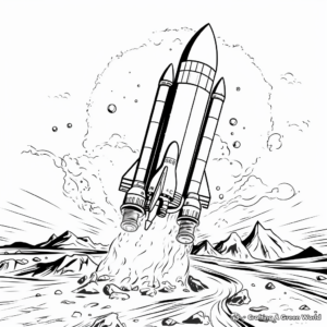 Adventure-filled Mars Rocket Coloring Pages 3