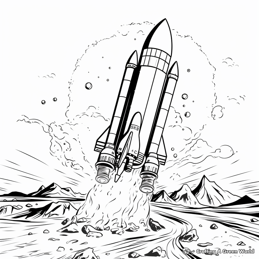 Adventure-filled Mars Rocket Coloring Pages 3