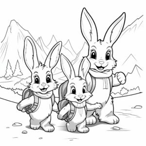 Adventure of the Bunny Family: Scavenger Hunt Coloring Pages 4