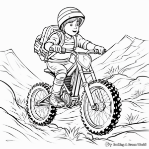 Adventure-packed Mountain Dirt Bike Coloring Pages 1