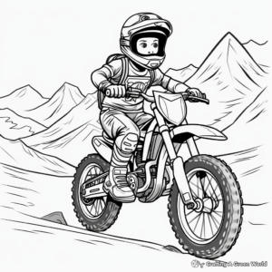 Adventure-packed Mountain Dirt Bike Coloring Pages 3