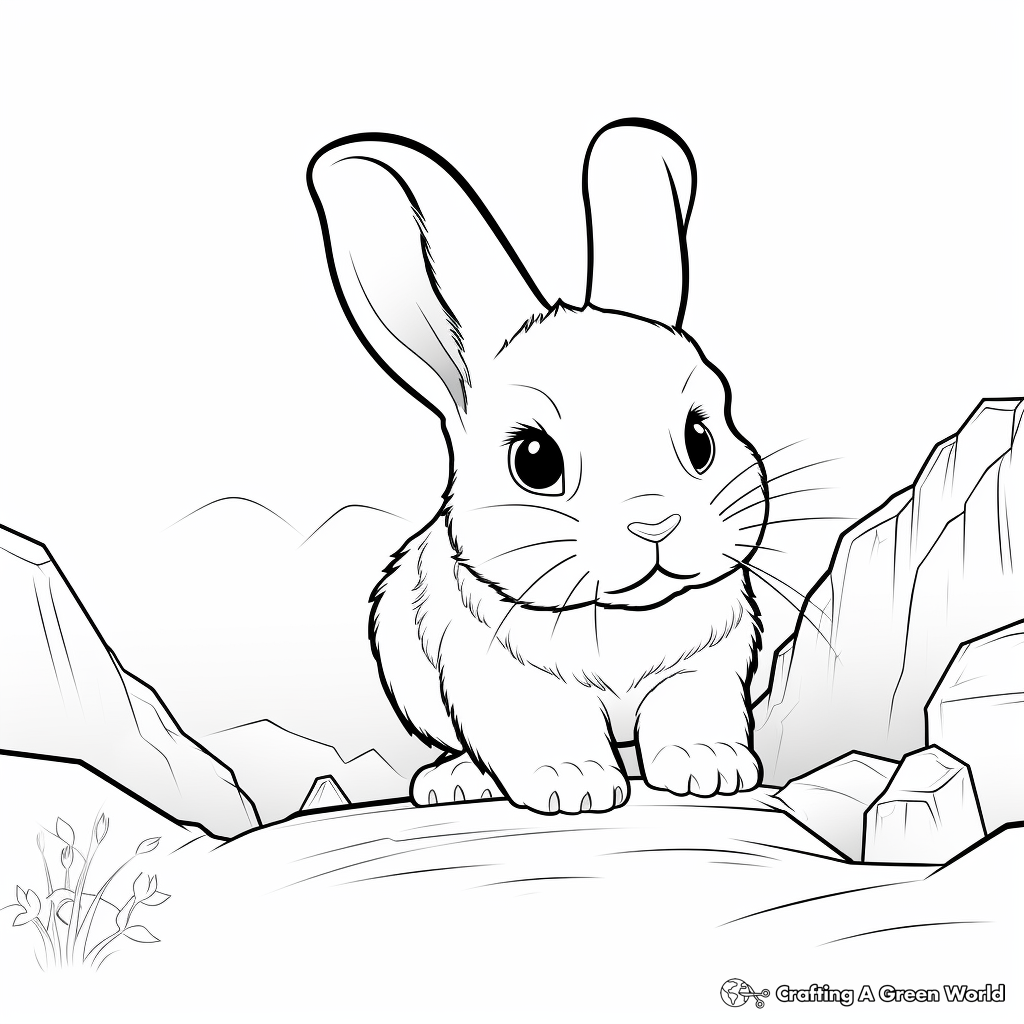 Adventurous Baby Bunny Exploring Coloring Pages 1