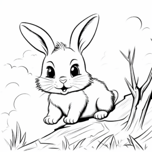 Adventurous Baby Bunny Exploring Coloring Pages 2