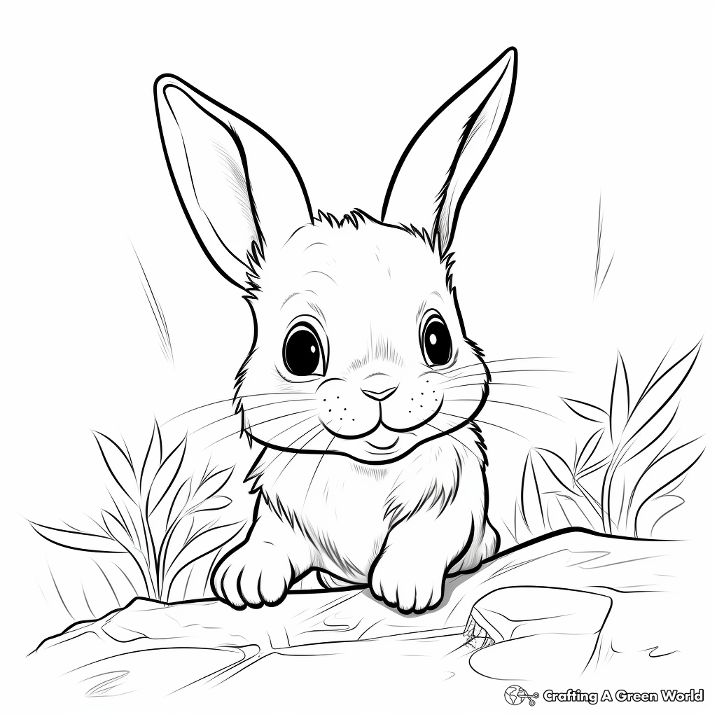 Adventurous Baby Bunny Exploring Coloring Pages 3